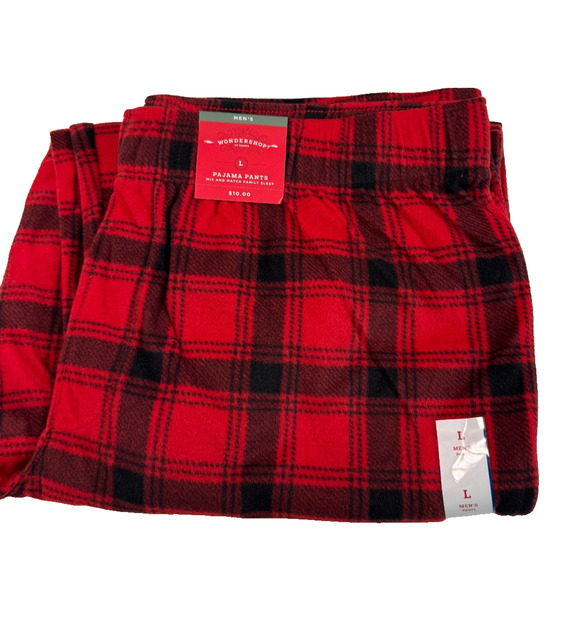 Wondershop Other - Wondershop Red Black Plaid Fleece Pajama Pants Men's Large Holiday Sleepwear NWT